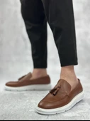 ET0005 Bağcıksız Yüksek Taban Klasik Püsküllü Taba Cilt Corcik Erkek Ayakkabı - 2