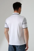 Fermuar Detaylı Desenli Pamuklu Polo Yaka T-shirt - 1