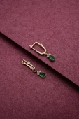 Damla Taşlı Sallantılı Altın Küpe Kp0005 14yenikp0002 - 5