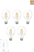 Heka Rustik LED Ampul E27 G95 6W 2700K Gün Işığı 5'li ERD-88 - 1