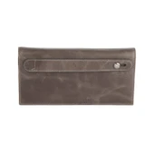 Karalı Hakiki Deri Unisex Portföy Gri BC424-8 - 3