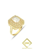 14 Ayar Baget Taşlı Altın Yüzük thumbnail 2