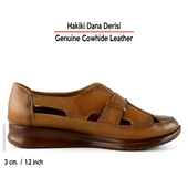 Erkan Saçmacı Aida Taba Hakiki Dana Derisi Kesik Detaylı Lastikli Slip-On Günlük Ayakkabı - 2