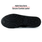 Erkan Saçmacı Aida Siyah Hakiki Dana Derisi Kesik Detaylı Lastikli Slip-On Günlük Ayakkabı - 4