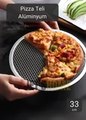 Pizza Tepsisi Alüminyum Pizza Teli Lahmacun Tepsisi 33 Cm thumbnail 1
