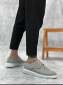 ET0003 Bağcıklı Klasik Spor Koyu Gri Renk Keten Yüksek Taban Casual Erkek Ayakkabı - 2