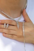 Beyaz Taşlı Set Takım - 1