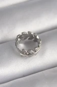 316L Çelik Gümüş Renk Zirkon Taşlı Yaprak Model Tragus Piercing - TJ-PR1303 - 1