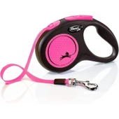 Flexi Neon Şerit Otomatik Köpek Tasması Small 5 mt Pembe - 1