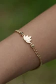 Gurmet Zincir Lotus Altın Bileklik - 1