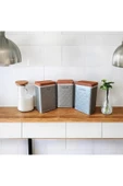 Bambu Görünümlü Kapak ve 3'lü Metal Kavanoz Seti (YENİ DESENLİ) - 4