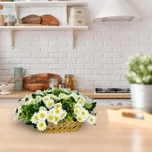 Nettenevime Yapay Çiçek Aranjmanı Sepettte Beyaz Kır Papatyası Aranjmanı Çiçek Sepeti thumbnail 3