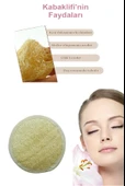 Doğal Kabak Lifli Yüz Pedi Peeling Etkili Yuvarlak Banyo Kesesi - 1
