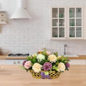 Nettenevime Yapay Çiçek Aranjmanı Sepettte Krizantem Aranjmanı Çiçek Sepeti thumbnail 6