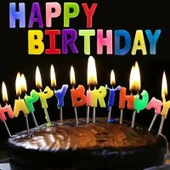 Rengarenk Happy Birthday Yazılabilen Doğum Günü Mumu - 2
