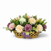 Nettenevime Yapay Çiçek Aranjmanı Sepettte Krizantem Aranjmanı Çiçek Sepeti thumbnail 1