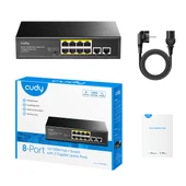 Cudy FS1010PG 8 Port 10/100Mbps 2*FE Uplink VLAN&Extend Mode 250m 120W POE+ Ethernet Switch - 4