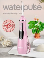 WaterPulse WP-V500-P Water Flosser Taşınabilir, Şarjlı, Masajlı, Diş/Protez Bakım ve Ağız Duşu Pembe - 9