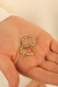 14 Ayar 2 cm Kıvrımlı Halka Altın Küpe - 2