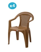 Omnipazar SY-2512 Plastik Smart Lara Bahçe Koltuk Sandalye 4'lü Set - 1