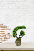 Nettenevime Yapay Çiçek Bonsai Ağacı Kütük Saksıda Lila Tomurcuklu Hilal Model Dekoratif Yapay Ağaç Bonzai 30*20 CM thumbnail 6