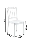 Omnipazar SY-2526 Estate Plastik Modern Bahçe Düğün Sandalye 4'lü Set - 2