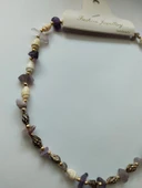 Ametist Doğaltaş Deniz Kabuğu Çivi Kesim  Kolye Aksesuar Takı Hediyelik - 3