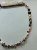 Ametist Doğaltaş Deniz Kabuğu Çivi Kesim  Kolye Aksesuar Takı Hediyelik - 4