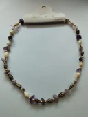 Ametist Doğaltaş Deniz Kabuğu Çivi Kesim  Kolye Aksesuar Takı Hediyelik - 5