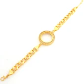 Yarım Altın Çerçeve Bileklik Çelik Altın Kaplama Figaro Model BLK-1068 - 3