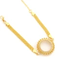 Yarım Altın Çerçeve Bileklik Çelik Altın Kaplama Güneş Model BLK-1083 - 1