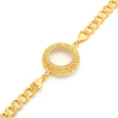 Çeyrek Altın Çerçeve Bileklik Çelik Altın Kaplama İşlemeli Figaro Model BLK-1114 - 2