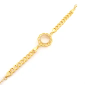 Çeyrek Altın Çerçeve Bileklik Çelik Altın Kaplama Figaro Model BLK-1103 - 3