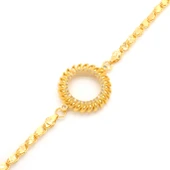 Yarım Altın Çerçeve Bileklik Çelik Altın Kaplama Arpa Güneş Modeli BLK-1112 - 2