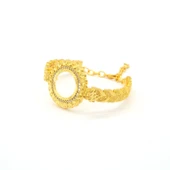 Çeyrek Altın Çerçeve Bileklik Çelik Altın Kaplama BLZ-634 - 3