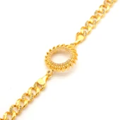 Çeyrek Altın Çerçeve Bileklik Çelik Altın Kaplama Figaro Güneş Model BLK-1097 - 2