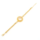 Çeyrek Altın Çerçeve Bileklik Çelik Altın Kaplama İşlemeli Burgu Model BLK-1075 - 3