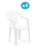 Omnipazar SY-2500 Manolya Plastik Bahçe Sandalye 4'lü Set - 1