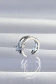 Pirinç Gümüş Renk Zirkon Taşlı Damla Earcuff Küpe - TJ-BKP9334 - 2