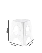 Omnipazar SY-4667 Plastik Hasır Tabure Küçük Boy 4'lü Set - 2