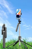 Selfie Çubuğu 2.20m Uzayabilen Kumandalı 360 Derece Dönebilen Cep Telefonu Kamera Tripod - 6