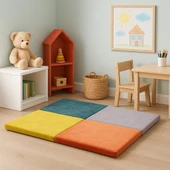 Homedius Happy Play Katlanır Yer Minderi Oyun Minderi Oyun Halısı - 120x120 cm  Antrasit 120x120 - 1