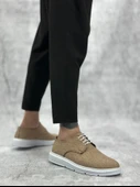 ET0003 Bağcıklı Klasik Spor Keten Hardal Beyaz Taban Casual Erkek Ayakkabı - 3