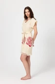 Müslin Kadın Plaj Elbisesi Kolsuz %100 Pamuk - 9
