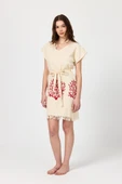 Müslin Kadın Plaj Elbisesi Kolsuz %100 Pamuk - 1