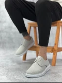 ET0003 Bağcıklı Klasik Spor Keten Beyaz Taban Casual Erkek Ayakkabı - 1