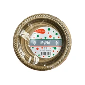 My-Ebi Altın Renkli Parti Davet Plastik Tabak - 17 Cm. - 25 Adetlik 5 Paket thumbnail 3