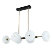 Apliqa Sanya Sıralı 60 Watt Siyah Gold Modern Oturma Odası, Yemek Masası Üstü,  Salon Avize thumbnail 3