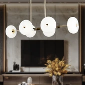 Apliqa Sanya Sıralı 60 Watt Siyah Gold Modern Oturma Odası, Yemek Masası Üstü,  Salon Avize thumbnail 1