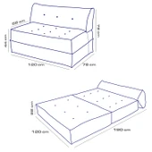 Homedius Mocca Çift Kişilik Katlanır Yatak Uzanma Koltuğu Sütlü Kahverengi - 7